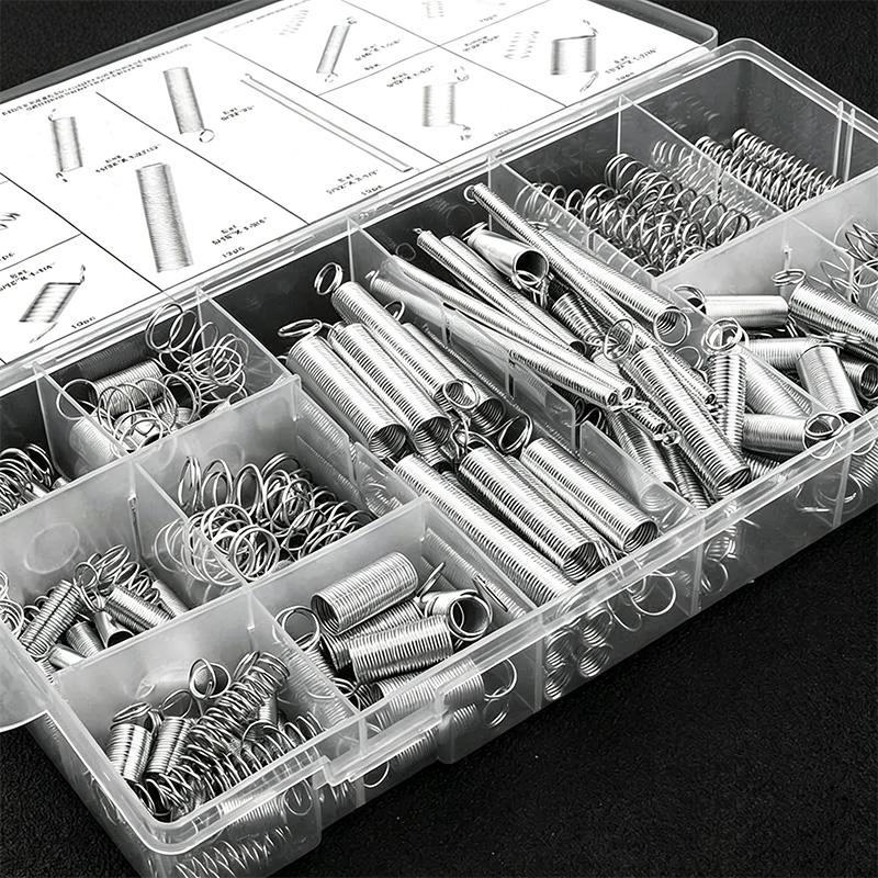 200Pcs/set Spring Assortment Kit 20 Sizes Galvanized Steel Compression Springs Mechanical Extension Springs Set for Home Repairs