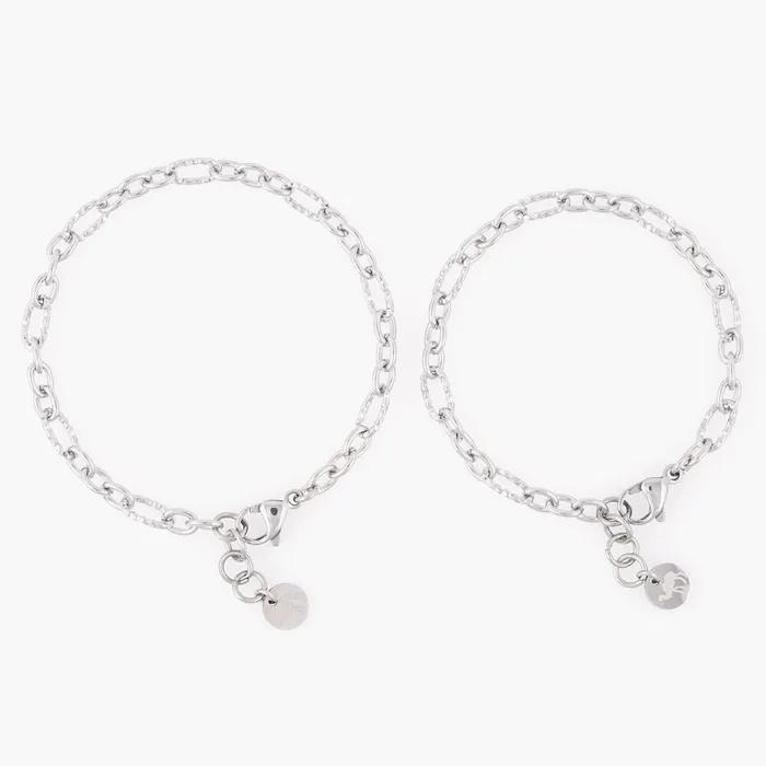 3x1 Binding Round Ring Surgical Steel Chain Bracelet (C2501AC1250_SV)