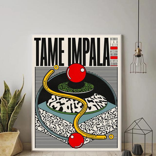 Tame Impala Psychedelic Poster And Prints Rock Music Band Tour Art Canvas Painting Wall Art Pictures For Living Room Home Decor