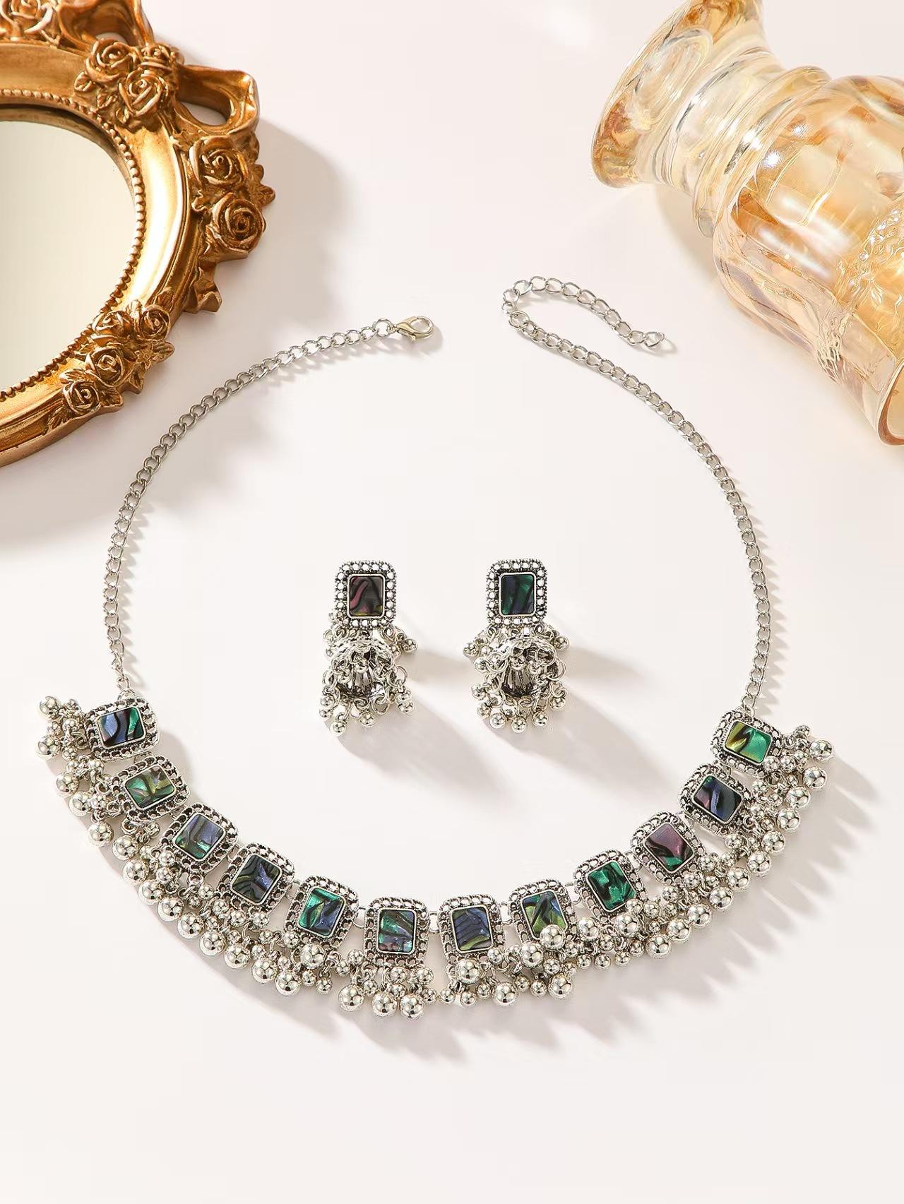 

Премиальный ювелирный кулон, серьги, цепочка для ключицы, набор ожерелий в ретро-стиле