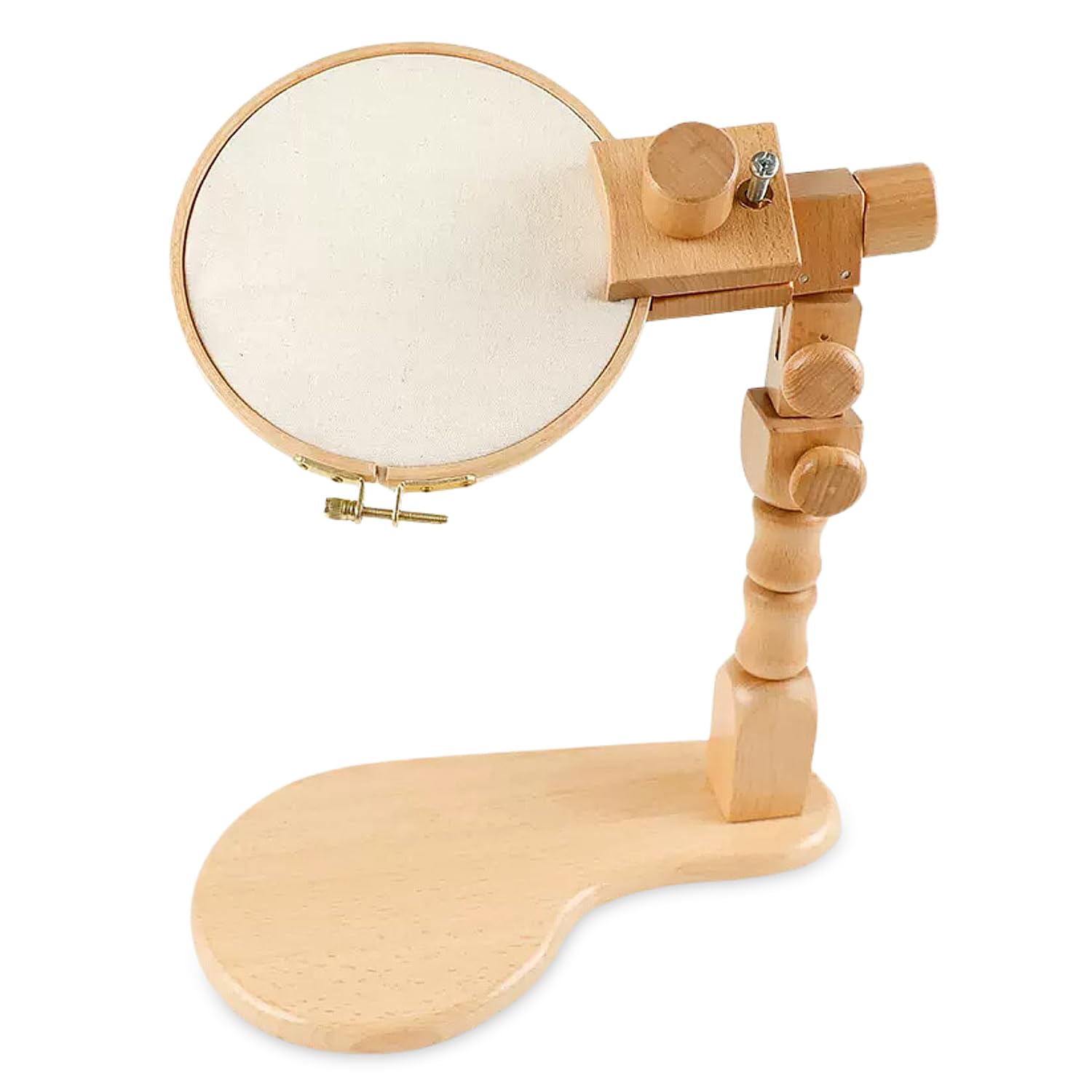 

SALUDABLE Embroidery Hoop Stand, Wooden, Adjustable, 360-Degree Rotation, Craft Frame Set