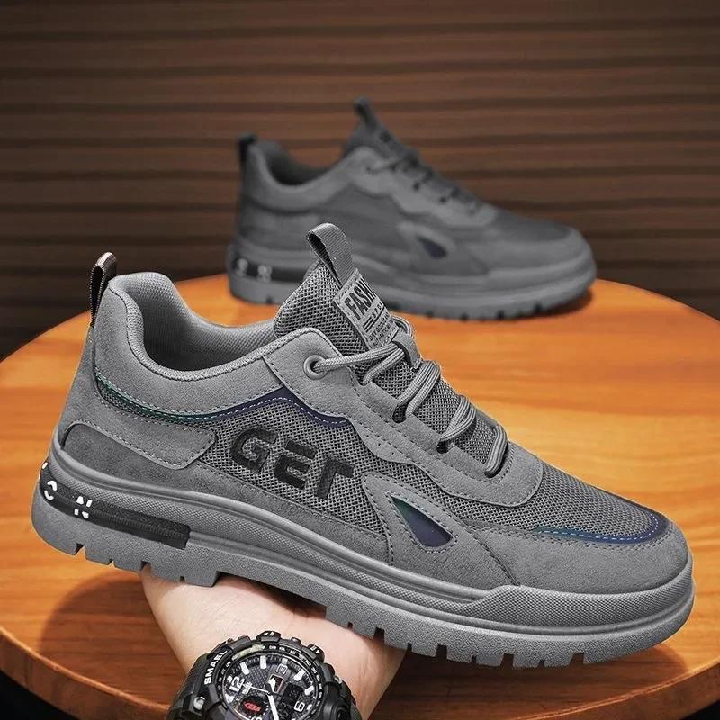 

2024 Новые мужские кроссовки Высококачественная повседневная обувь для мужчин на открытом воздухе Мужская модная спортивная обувь для скейтбординга Горячая беговая обувь Tenis Zapatos 44 серый