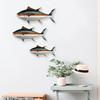 3 Pcs Wooden Fish Wall Art Nautical Coastal Theme Wall Decor Vintage Beach Wall Sculpture Lake House Hanging Ocean Ornament for Bathroom Bedroom