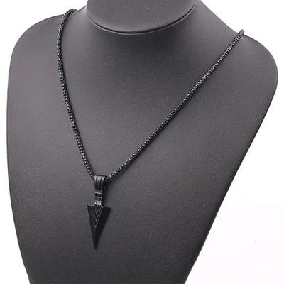 High Polished The Black Arrow Stainless Steel Rocking Pendant for Men and Boys, Medium