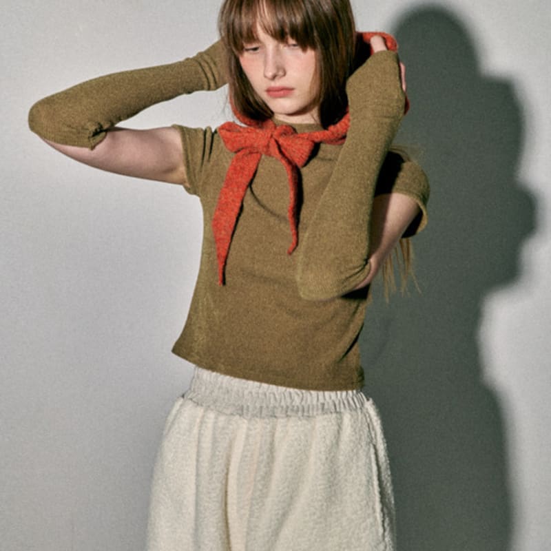 QUAFE MIXED RIBBON BALACLAVA_ORANGE RED