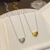 Fashion Ins Gold Heart Stainless Steel Necklace Does Not Fade Accessible Luxury Special-Interest Design Fancy Elegant Sweater Chain