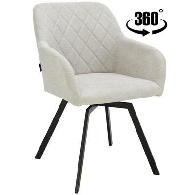 Upholstered Swivel Chair Panko Fabric Beige