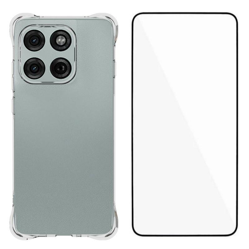 

For Motorola Edge (2025) 5G Case WANLONFENG WL Series 2.0mm TPU Phone Cover with Tempered Glass Film Transparent