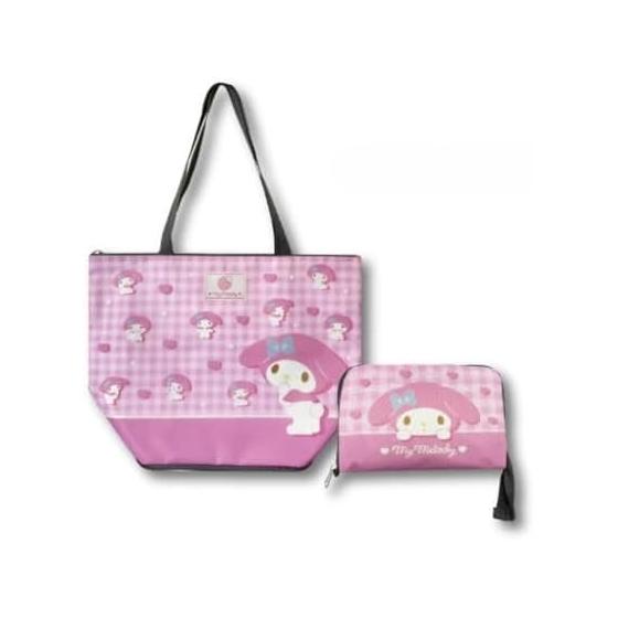 Hatayama Shoji Foldable Insulated Eco Bag Plaid Pattern Sanrio