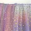 Gradient Rainbow Tulle Fabric Star Sequin By The Meter for Dress Hanfu Wedding Package DIY Sewing Cloth Soft Thin Draping Blue