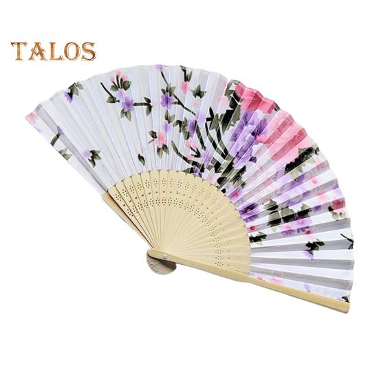 

Складной веер в японском стиле с цветком, портативный летний ручной бамбуковый охлаждающий вентилятор, украшение для танцевального представления, реквизит для костюмов для вечеринок A