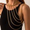 Sexy Trendy Hang Neck Chain Collarbone Necklace Geometric U-shaped Tassels One Shoulder Body Chain for Women Charm Jewelry Gifts