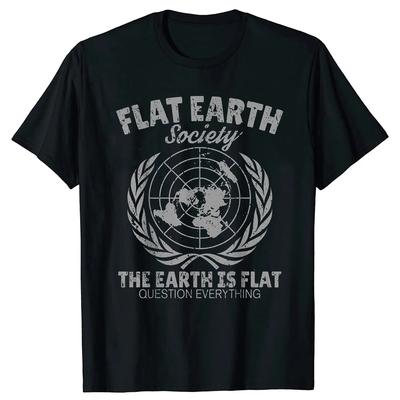 Grappige Flat Earth Society T-shirts Grafisch Katoen Streetwear Korte Mouw Verjaardagscadeaus Zomerstijl T-shirt Herenkleding
