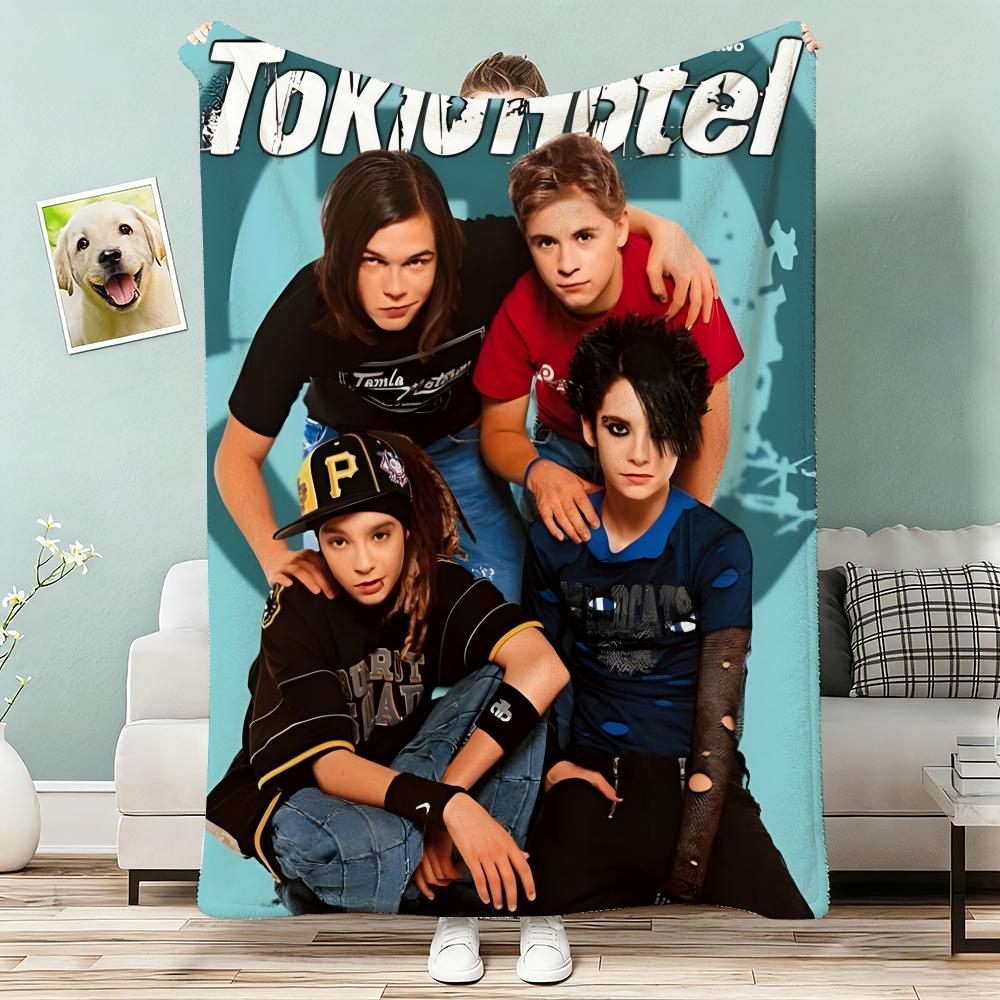 Metal Rock Band Tokio Hotel Throw Lightweight g Flannel Blanket Soft Skinfriendly for Summer Cooling