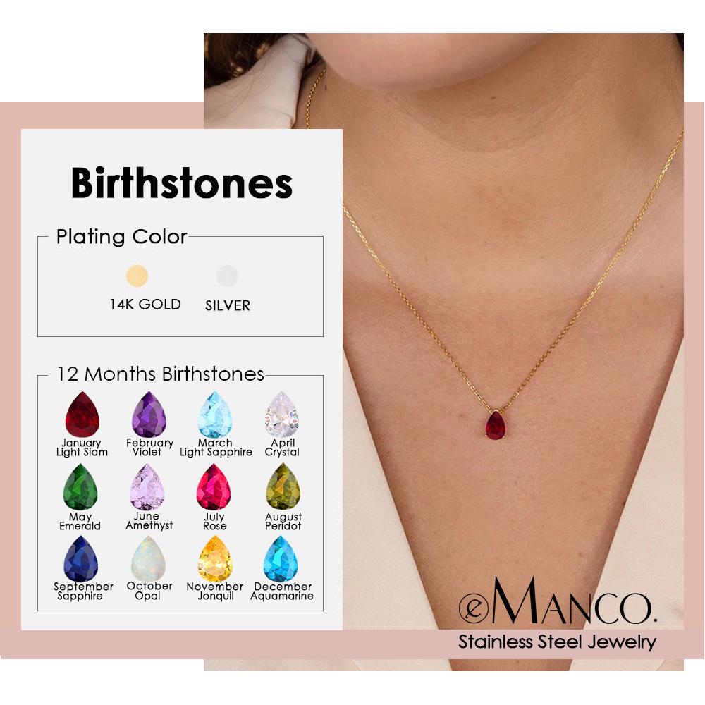 eManco American Teardrop Zircon December Birthstone Necklace for Women - Exquisite Clavicle Chain, Perfect Gift for Best Friends