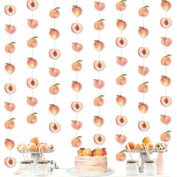 Kreatwow Peach Party Banner Peach Party Streamers Peach Hanging Decor Sweet As a Peach Party Decorations for Girl Peach Birthday Wedding Fruit Themed