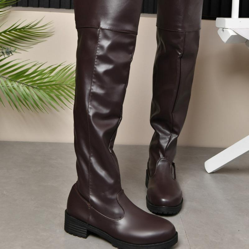 New Plus Size Women's Boots Long Boots Fashion Spice Girl Wind Quack Good Wear Two Wear Boots