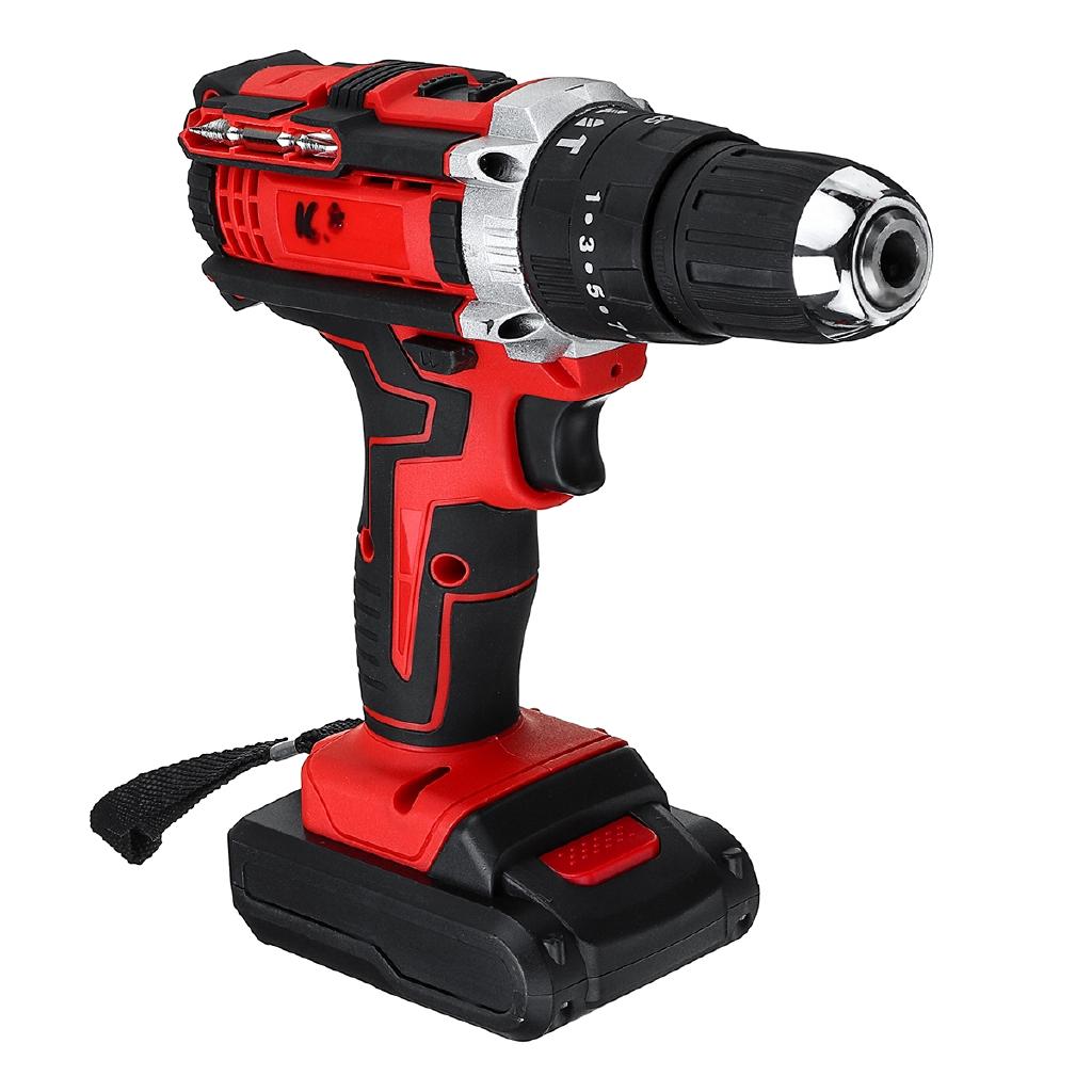 48v Electric Drill Cordless Screwdriver 2 Speed Driver Rechargeable 13000mah With 2 Li-ion Battery 3 In 1 110v 220V