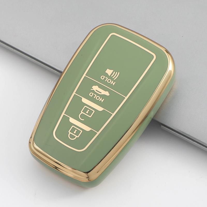 4 Buttons TPU Car Key Case Cover Fob for Toyota Camry CHR Corolla RAV4 Avalon Land Cruiser Prado Prius 2017 - 2022 Keychain