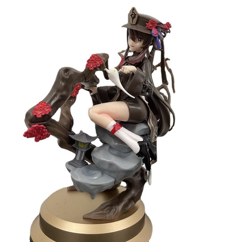 Walnut Anime Figurine: Snow Clearing Plum Fragrance Hu Tao & Master Klee Model Ornament