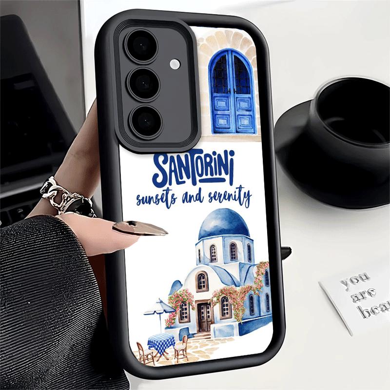 

Phone Case for Samsung Galaxy S26 S25 Ultra S24 FE Santorini Greece Summer Shell S23 Plus S22 + S21 S20 5G Soft Silicone Funda Samsung S23