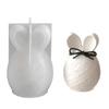 Striped Easter Hare Eggs Shape Silicone Molds Heat Resistant for Resin Casting Making Candle Soap Home Decoration