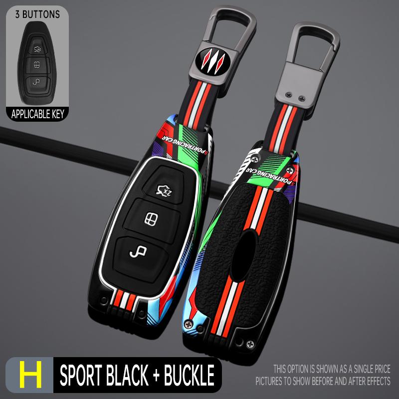 Styling Mouldings Metal Car Remote Key Case Cover Shell Fob for Ford Focus 3 4 ST Fiesta Fusion Kuga Ecosport Mondeo MK3 MK4 Pro
