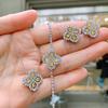 Ins Temperament Jewelry Set Simulated Yellow Necklace Colorful Treasure Bracelet Pink Earring