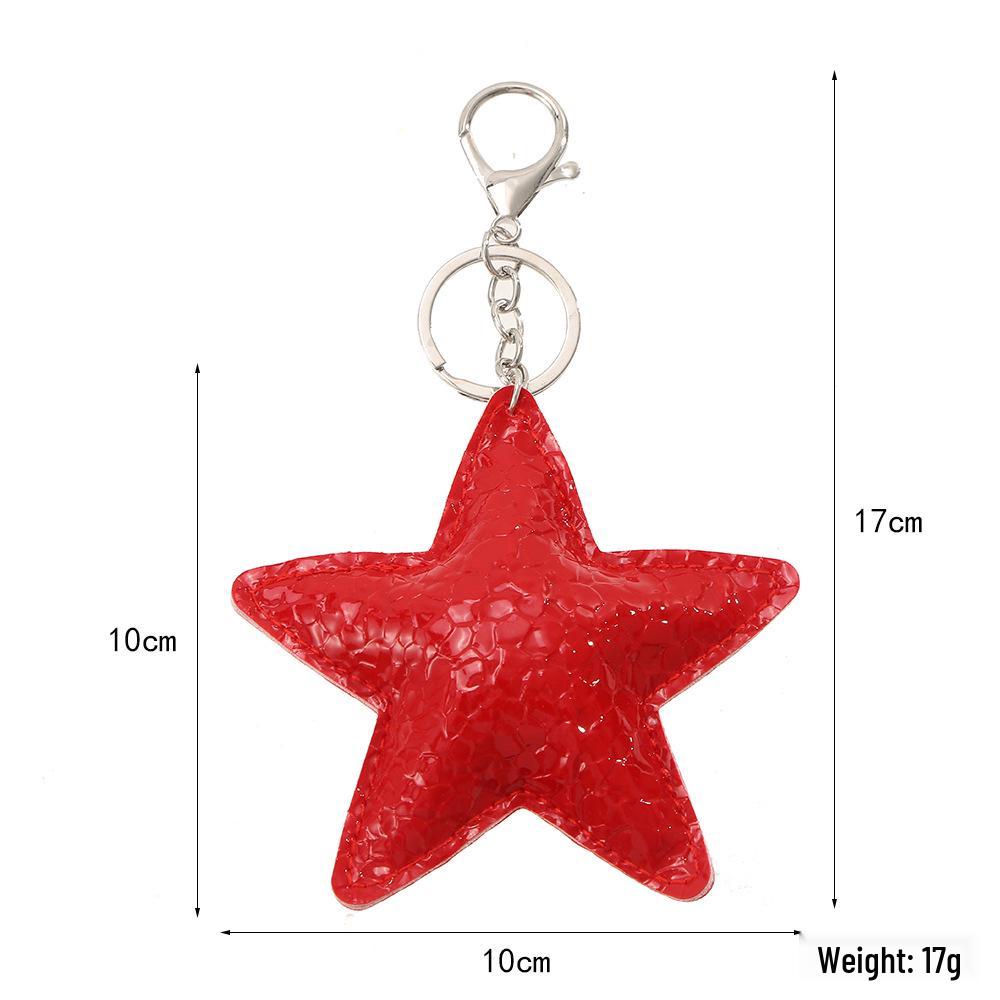 2025 Premium PU Leather Pentagram Keychain Pendant - High-End Accessory