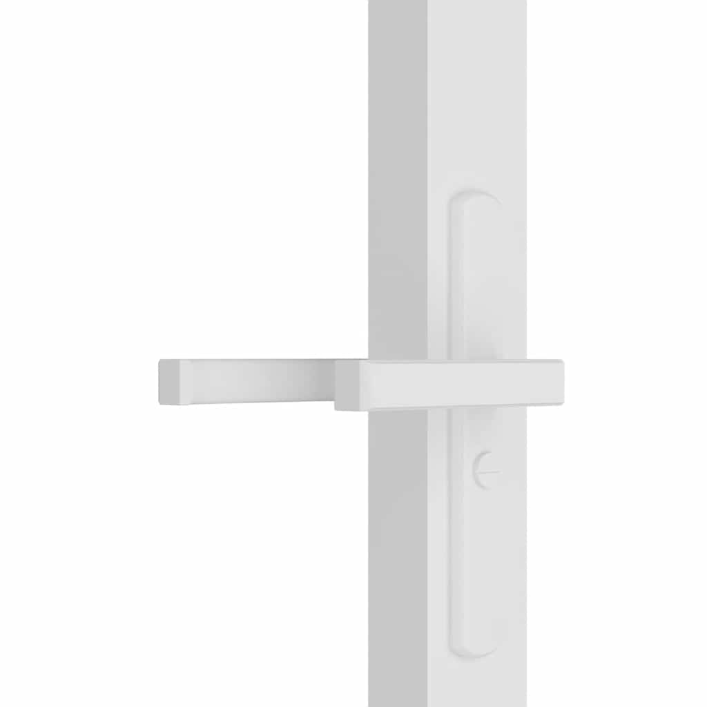 Vidaxl Drzwi Wewnętrzne, 83X201,5 Cm, Białe, Szkło Esg I Aluminium