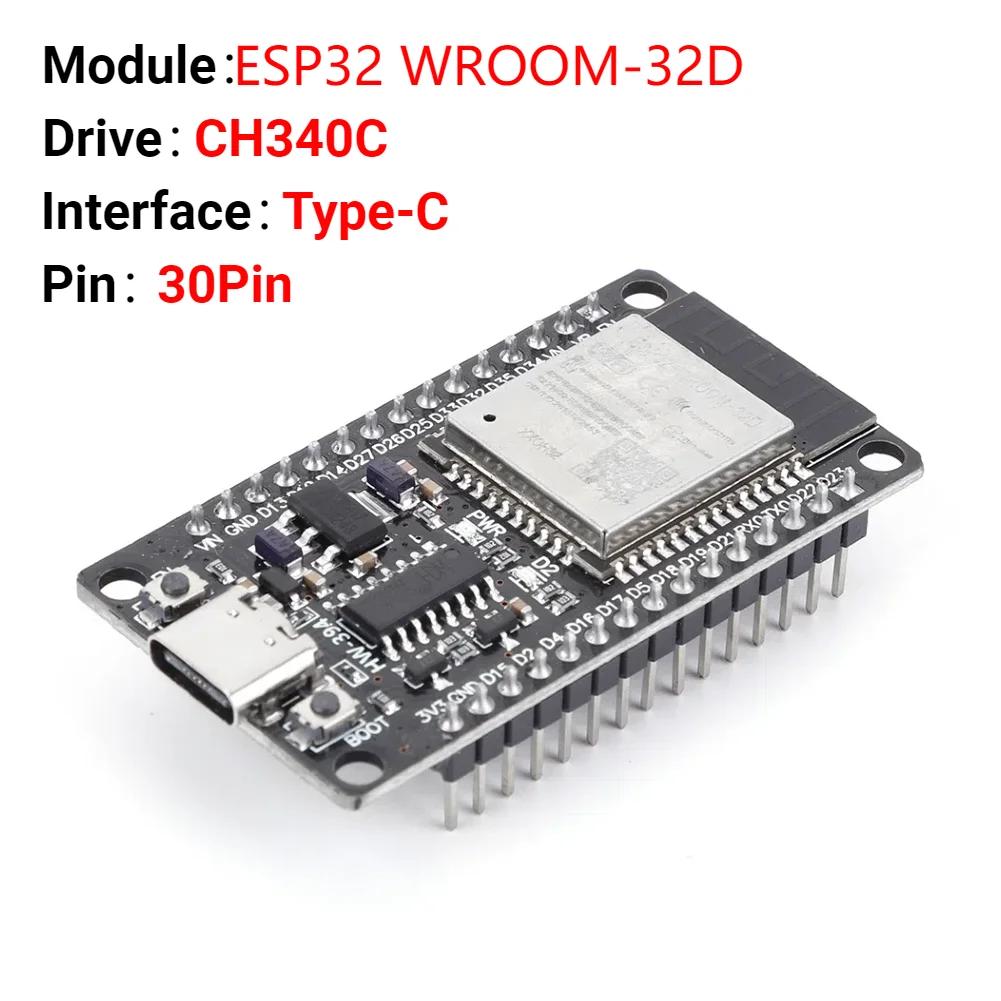 ESP32 Development Board WiFi+Bluetooth Module Dual Core NodeMCU-32S ESP32-WROOM-32D 32U 30Pin Board Ultra-Low Power Consumption