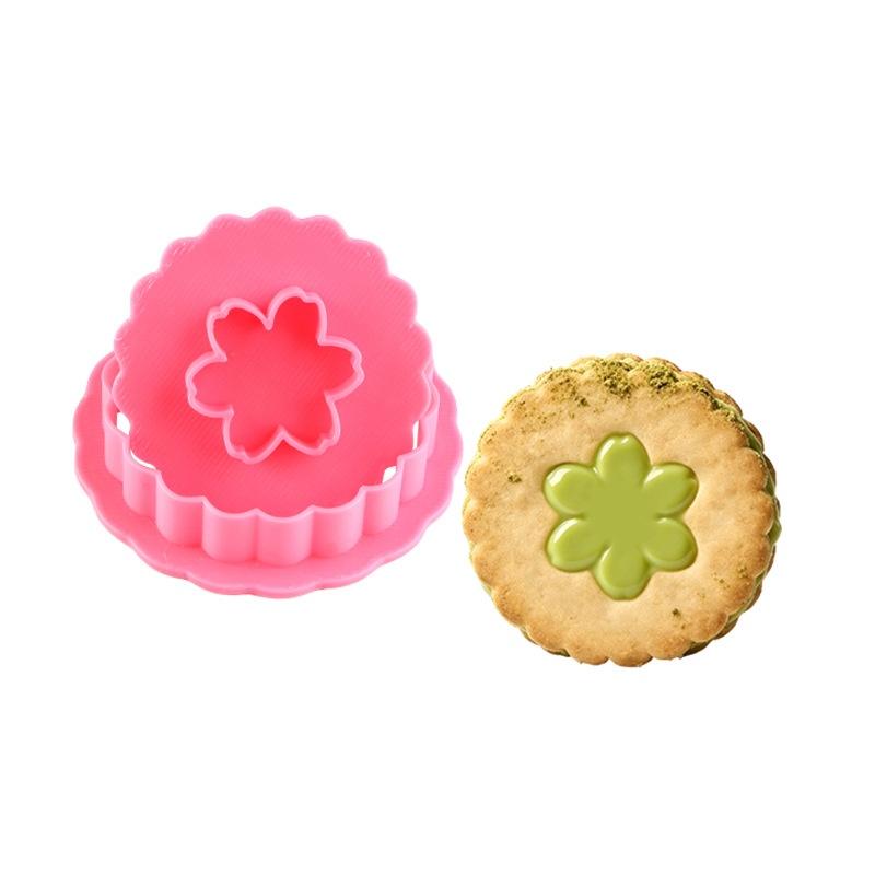 Retro Round Sandwich Cookie Mold Set Heart & Dot Edge Biscuit Cutters For Jam, Chocolate & Cheese Cookies Valentine'S Day
