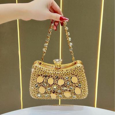 Borsa da Sera, Borsa a Mano, Borsa a Spalla per Banchetto, Borsa a Tracolla alla Moda con Catena da Donna