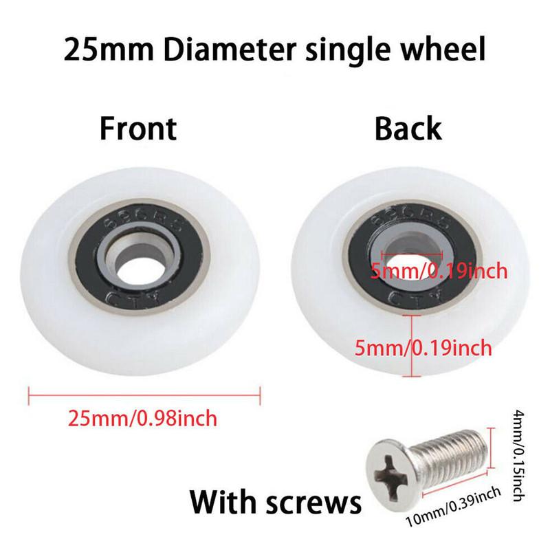8ks Kolečko na sprchové dveře Sprchové kouty Sprchové kabiny Parní kabiny Kolečka na posuvné dveře 19mm/23mm/25mm