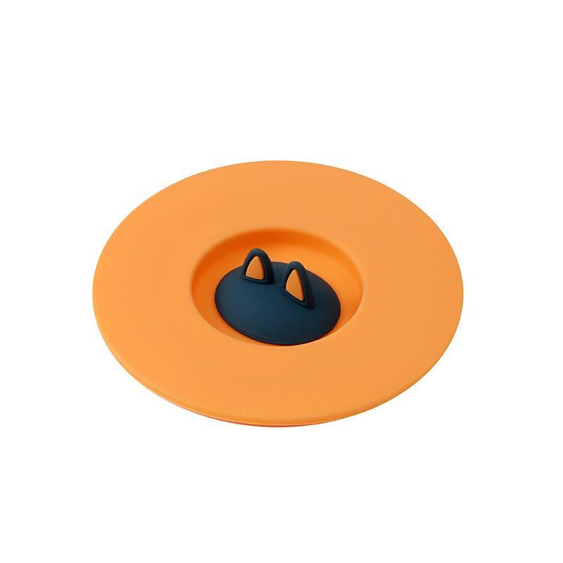 1Pcs Dust‑Proof Round Mug Cover Cute Cat Ear Silicone Cup Lid Reusable Cup Topper Mug Lid Seal Drinkware