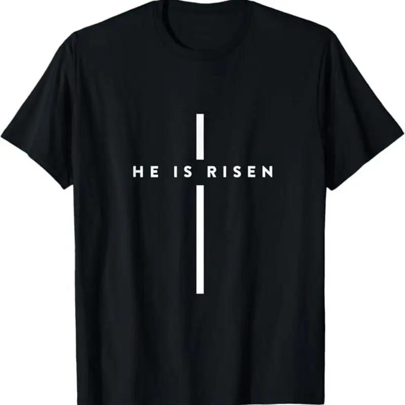 Born He Is Risen Cross Jesus Easter Day Christmas Christians TShirt