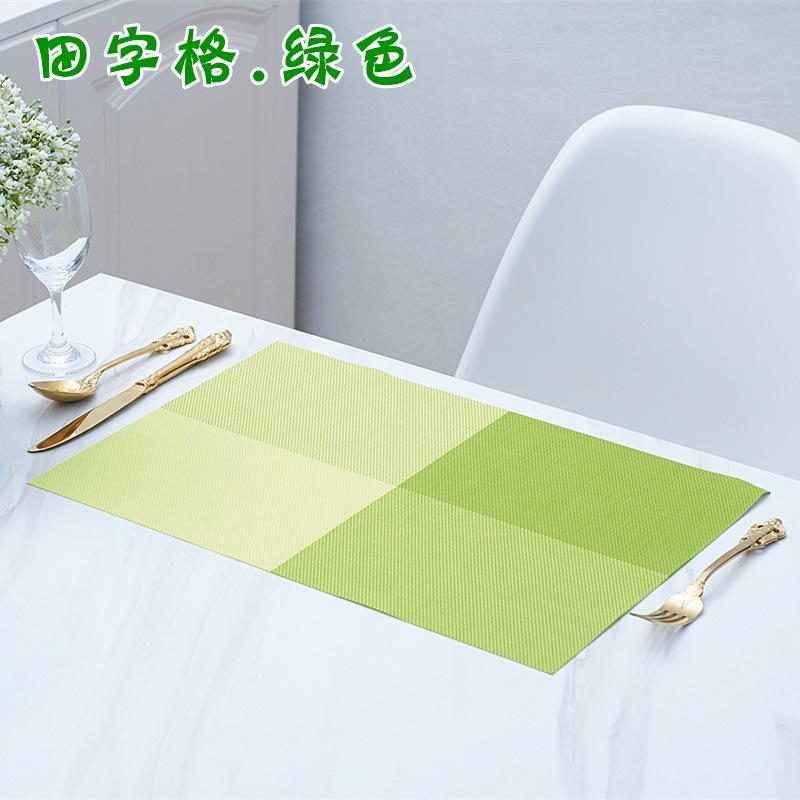 6/4 buc. Față de masă dreptunghiulară Teslin cu dungi duble PVC, Decor pentru masă de sufragerie de uz casnic, Suport pentru bol, Izolație termică, Covoraș antiderapant