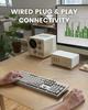 Perixx Mechanical Full Gateron Red Retro US English Layout PERIBOARD-108RD Keyboard, Size, Switches, Gray/White,