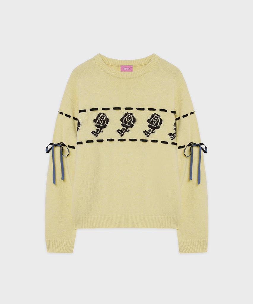 SINOON Sn Rose Velvet Eyelet Knit (Yellow)