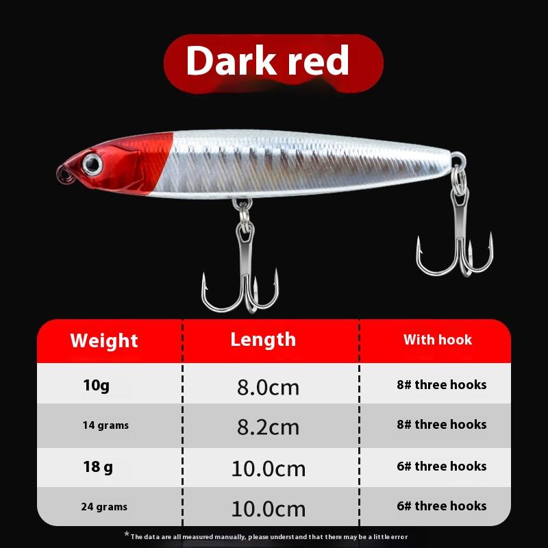 Pencil Luya Bait Long Throw Sinking Water Slowly Sinking, Trembling, Pencil Iron Plate Bait Set, Special for Wild Fishing, Fresh Water Fishing