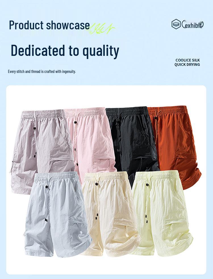 Unisex Quick-Dry Lightweight Ice Silk Cargo Shorts
