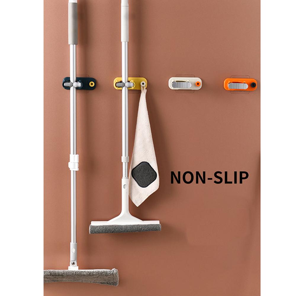 1Pcs Mop Broom Holder Wall Mounted Mop Holder Household Adhesive Storage Broom Hanger Mop Hook Racks Kitchen Bathroom Organizer