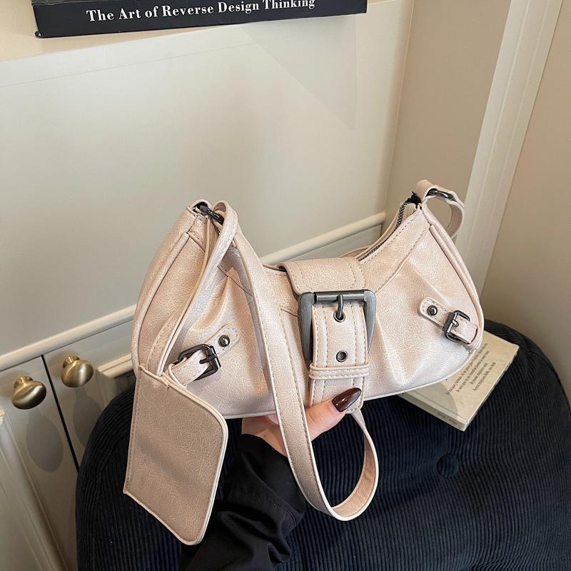 Einschulter-Loaf-Tasche - Retro Business-Casual-Stil Tasche - Modische Unterarm-Motorradtasche