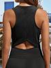 Women's Racerback Cropped Tank Top Sleeveless Crew Neck Yoga Workout Shirt