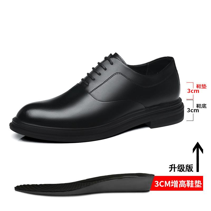 Fashion 3 6 8cm Heel Increase Leather Shoes for Men Spring Autumn New Designer British Style Black Groom Wedding Shoes Men