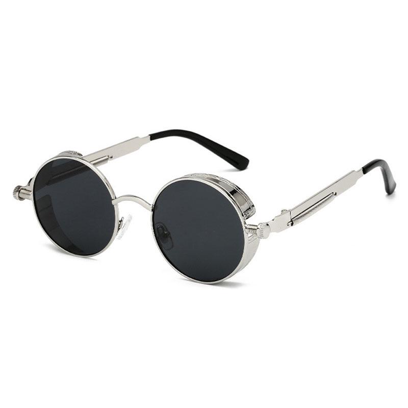Retro Round Frame Sunglasses: Metal Spring Prince Mirror, Colorful Steampunk Style for Men & Women