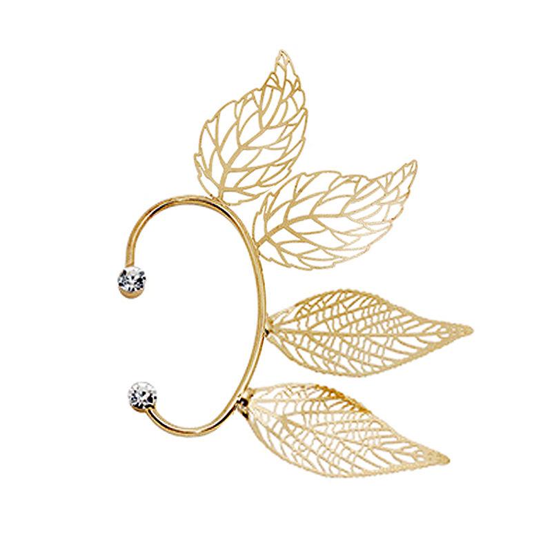 Korean Style Elf Fairy Leaf Ear Cuff - Vintage No-Pierce Wing Design