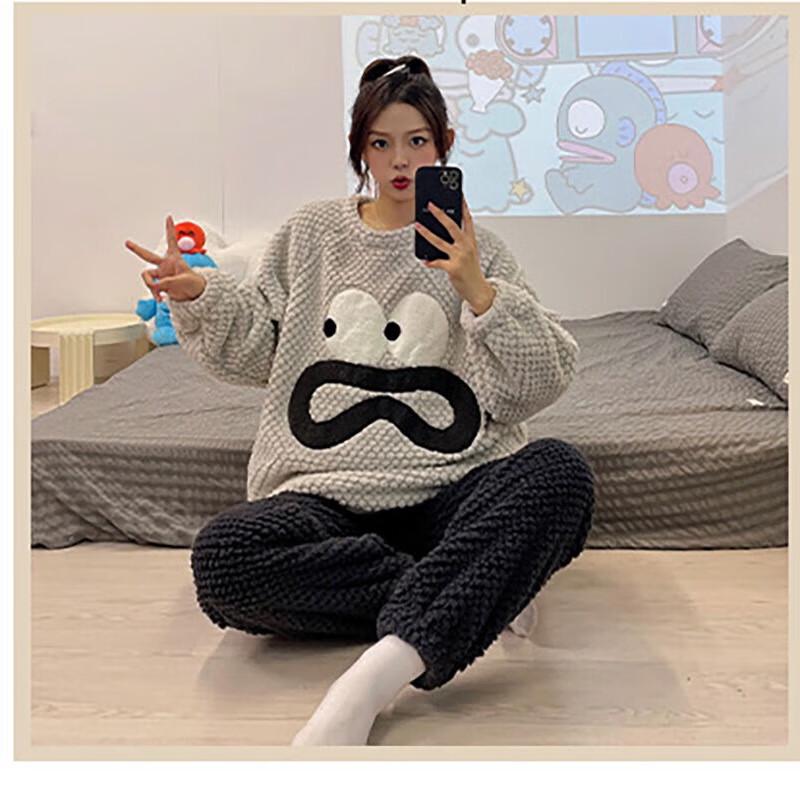 

Qiaomeiren Комплект зимней утолщенной пижамы-пуловера для пары