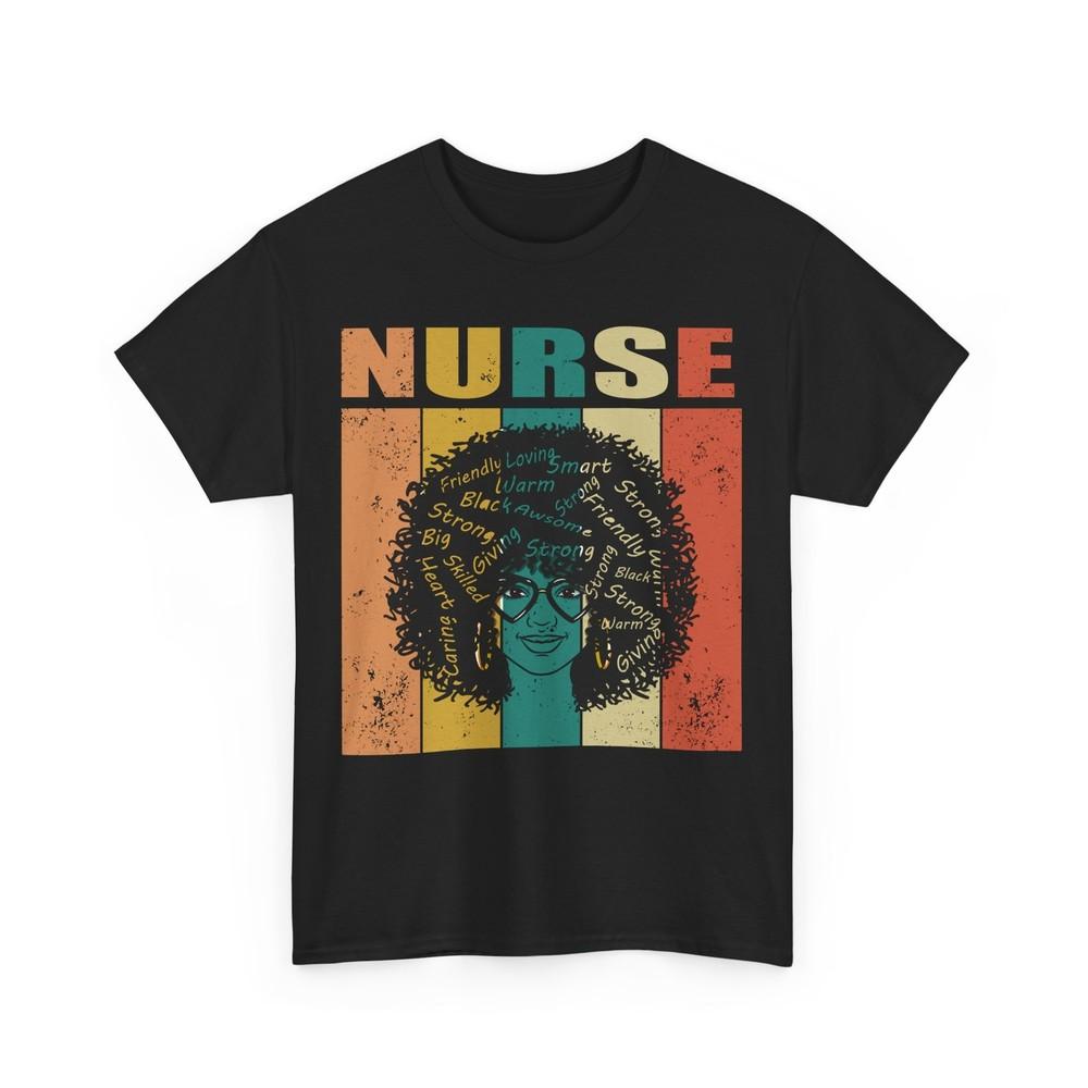 

Nurse Black History Month Shirt, Afro Natural Hair Women T-Shirt M