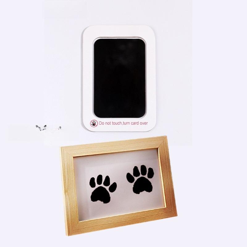 2026 New Home Decoration Pet Paw Print Clay Photo Frame Cat Footprint Setting Table Dog Birthday Gift Log Color Photo Frame